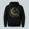 Black celestial vine moon graphic hoodie