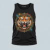 Black fierce mandala tiger graphic tank top