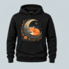 Black sleeping fox moon graphic hoodie